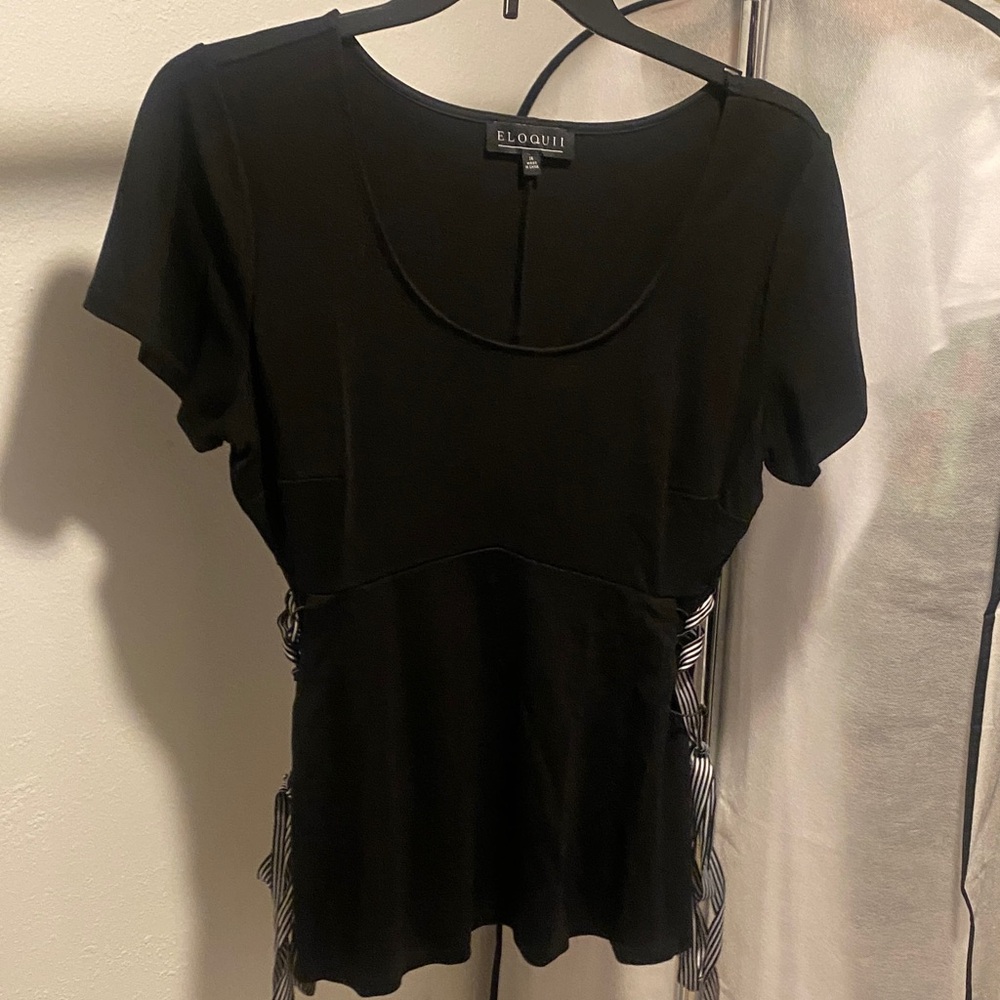 Eloquii Black Short Sleeve Top